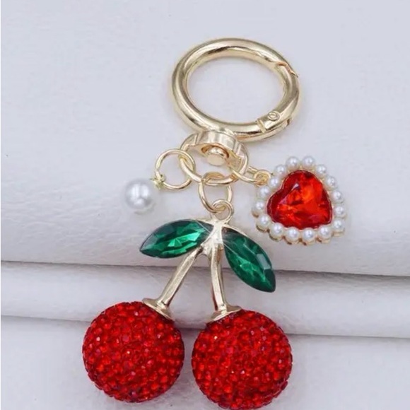 Gold Cherry Keychain you pick your color new with tags - Picture 3 of 4